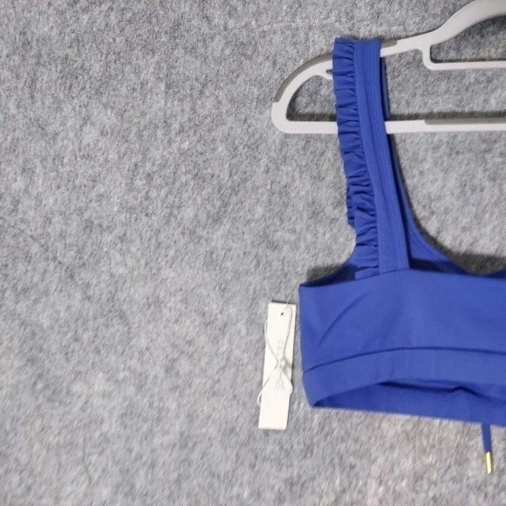 Celestine Sports Bra‎ L Blue Athleisure Strappy Support Active Training Bralette - Picture 8 of 10